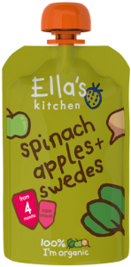 Ella's Kitchen Stage 1 Organic Spinach, Apple & Swede 120g