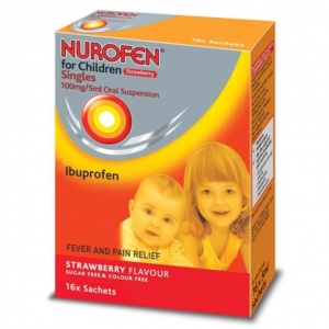 Nurofen For Children Strawberry Sachets 16 per pack 3 months +