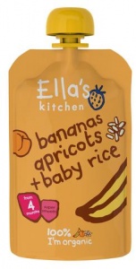Ella's Kitchen Stage 1 Organic Bananas, Apricots & Baby Rice 120g