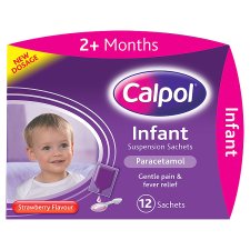 Calpol 2 months + Infant Suspension Strawberry Flavour Sachets 12 pack