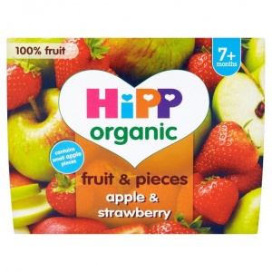 Hipp 7 Month Organic Fruit & Pieces Apple & Strawberry 4 x 100g