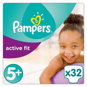 Pampers Active Fit Carry Pack Size 5+ Junior Plus 32 per pack (13-27 Kgs)