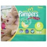 Pampers Baby Dry Economy Pack Size 6 Extra Large 33 per pack (16+ Kgs)